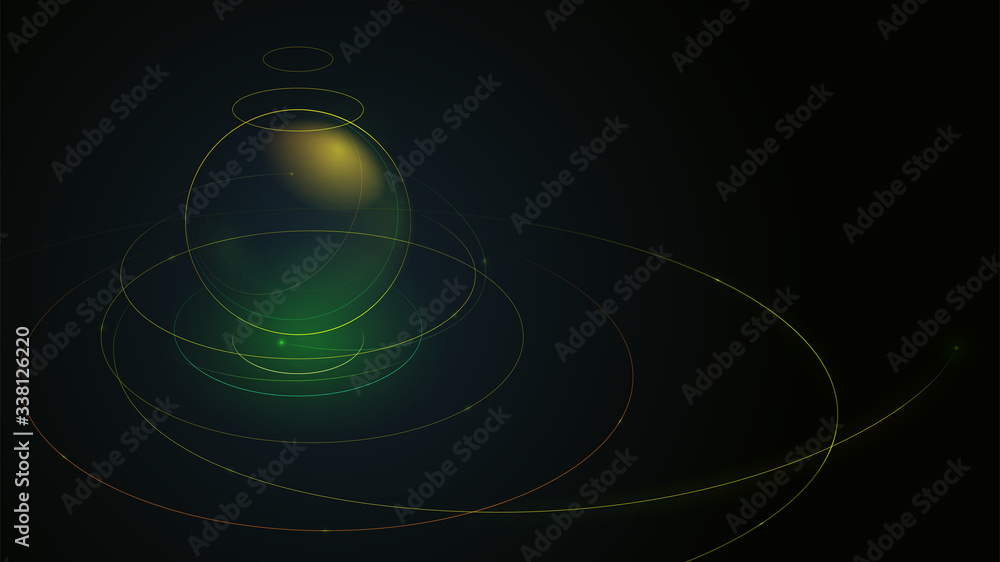 Poster futuristic globe data network elements background