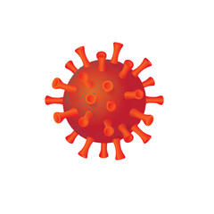 Coronavirus cell model vector illustration