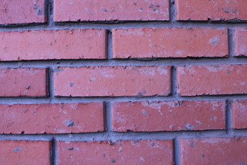 Brick background. Red orange brick background. Loft style