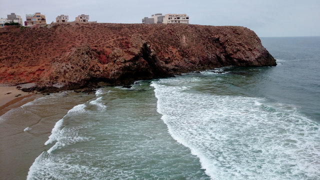 Aerial view of the Mirleft beach ,Morocco