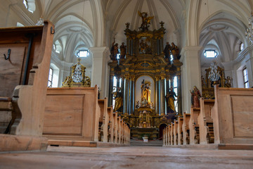 BERCHTESGADEN, GERMANY - AUGUST 26 2016: Baroque interior of Wallfahrtskirche Maria Gern,...