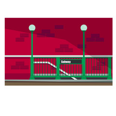 Entrance to subway, metro entrance. Vector Illustration.