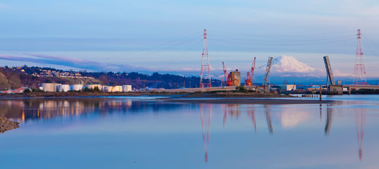 Tacoma port evening view, WA