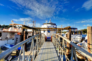 Dock view with boats, Tacoma, WA