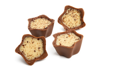 chocolate candies isolated