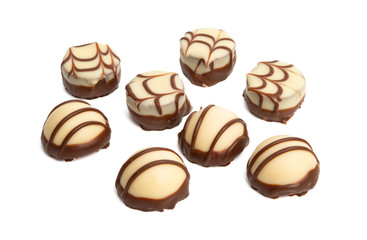 chocolate candies isolated