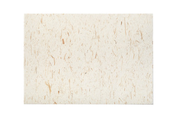 Sheet of traditional handmade paper isolted on white background