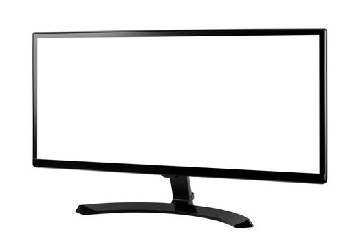 Computer widescreen monitor isolated