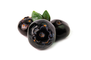 fresh blueberries isolated on white background. Healthy organic seasonal fruit background. Organic food blueberries and mint leaf for healthy lifestyle.