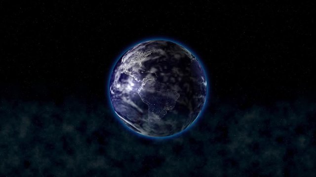 Land with light contours of continents