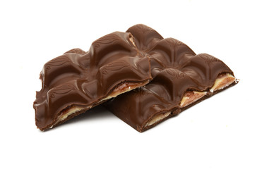 chocolate bar with filling isolated