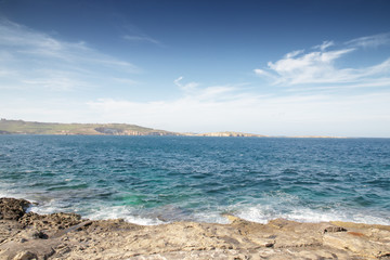 Fototapeta na wymiar seascape of the small european island of malta