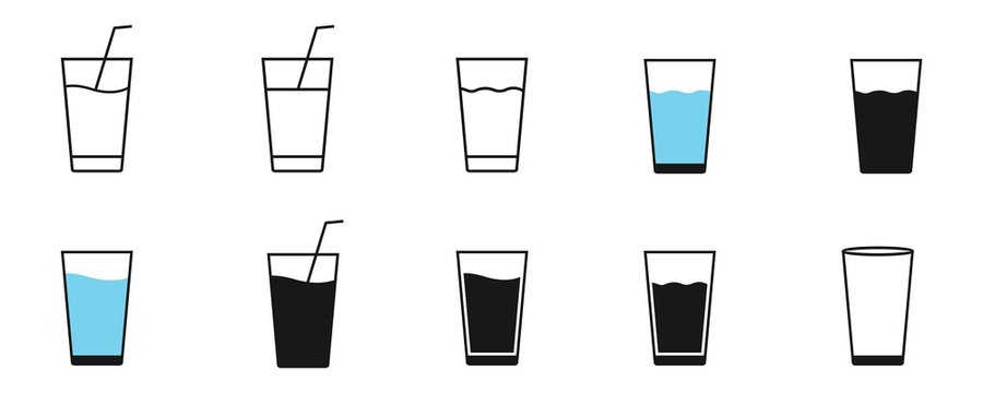 water glass icon. Flat Water glass, drink symbol vector illustration	