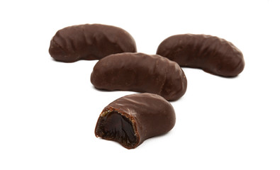 chocolate bar with filling isolated