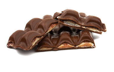 chocolate bar with filling isolated