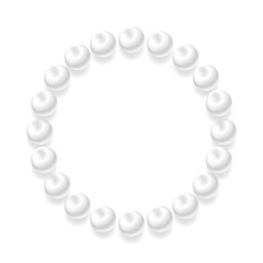 Obraz premium Abstract circle ring from grey glossy beads modern background. Vector design template
