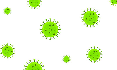 Green virus on white background. Corona virus vector.
