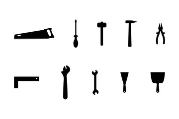 repair tools toolbox set white background vector