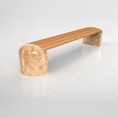 3d render park bench Betonbank-Bituma-40 Yellow Granite