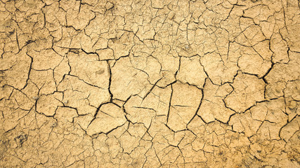 Dry mud cracked ground texture. Drought season background