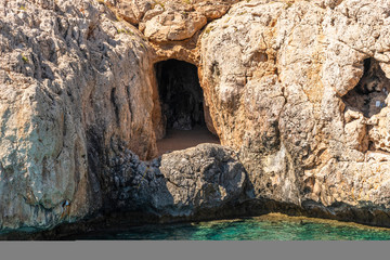 The icons in a cave in the Blue Lagoon, Cyprus