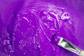 A beautiful Purple paint texture on wall, background - Image. Color paint strokes.