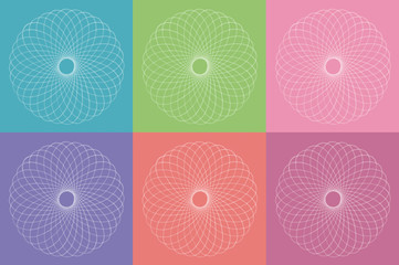 Geometric drawing circle on colorful background