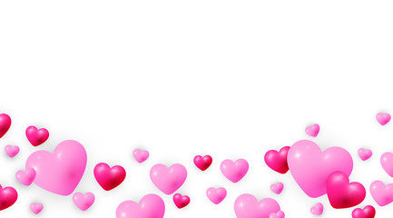 Happy Valentine's day background with heart and present composition for a trendy banner, poster or greeting card
