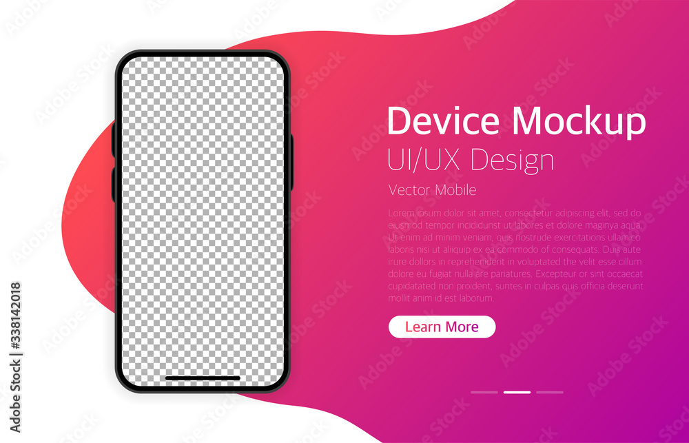 Poster smartphone blank screen. modern design. device mockup. ui and ux design interface. gradient backgrou