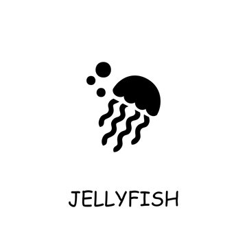Jellyfish flat vector icon