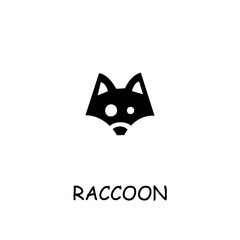 Raccoon flat vector icon