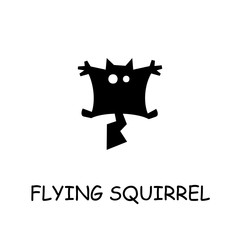 Flying squirrel flat vector icon