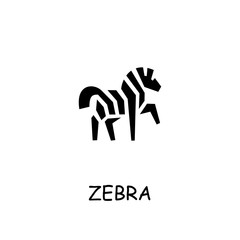 Zebra flat vector icon - obrazy, fototapety, plakaty