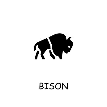 Bison flat vector icon