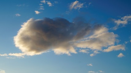 clouds over the sea at sunset.
