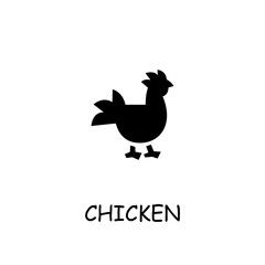 Fototapeta na wymiar Chicken flat vector icon