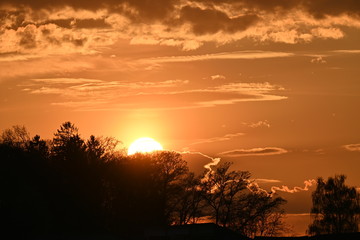 Abendrot, Sonnenunterganz, Sky, Cloud, Himmel, Rot, Roterhimmel, Sonnenaufgang