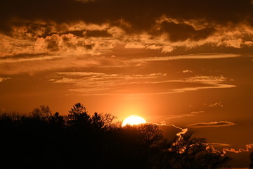 Abendrot, Sonnenunterganz, Sky, Cloud, Himmel, Rot, Roterhimmel, Sonnenaufgang