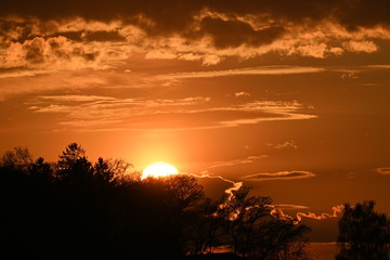 Abendrot, Sonnenunterganz, Sky, Cloud, Himmel, Rot, Roterhimmel, Sonnenaufgang
