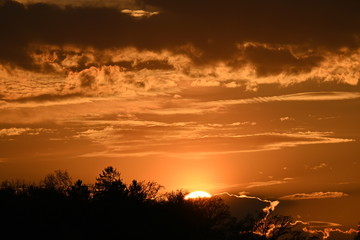 Abendrot, Sonnenunterganz, Sky, Cloud, Himmel, Rot, Roterhimmel, Sonnenaufgang