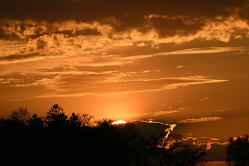 Abendrot, Sonnenunterganz, Sky, Cloud, Himmel, Rot, Roterhimmel, Sonnenaufgang