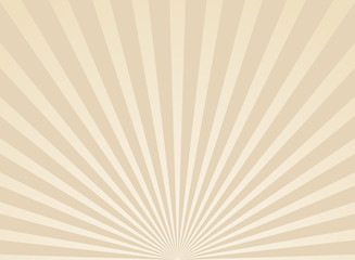 Sunlight wide retro faded background. beige color burst background.