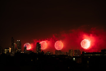4th of july fireworks over manhattan 