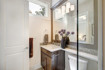 Modern new bathroom interior. Luxury American modern home.