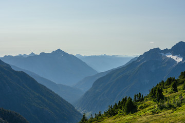 Layers of Mountains Stretch out into Washington wilderness