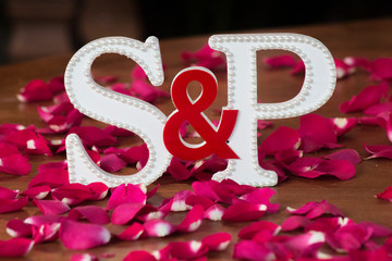Wedding decoration with flowers and objects