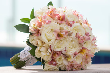 Wedding concept. Bride's bouquet of flowers.