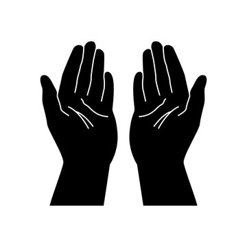 recommend clip art: Praying Hands. Religion praying hands isolated on white background. Jesus praying hands silhouette isolated on white background