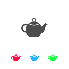 Kettle for tea icon flat.
