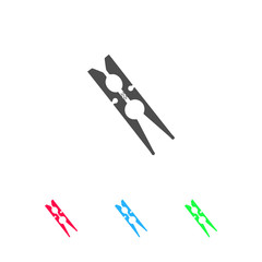 Clothespin icon flat.